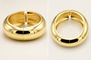 Women's Plus Size Gold-Tone Chunky Dome Hinge Bangle Bracelet | Wide Tapered Statement Cuff Bracelet | Fashion Costume Jewelry