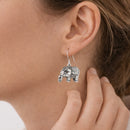 Silver-Tone Elephant Dangle Earrings – 1.5" Drop Boho Statement Jewelry