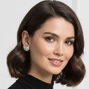 Two-Tone Pavé Crystal Engraved Heart Earrings