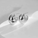 Silver Plated Chunky Lightweight  Hoop Earrings