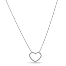 Rhodium Heart Charm pendant Necklace