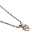 TWO TONE ROSE CRYSTAL PENDANT NECKLACE