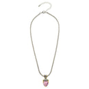 TWO TONE ROSE CRYSTAL PENDANT NECKLACE