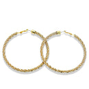 Gold Rhinestone Wrapped Hoop Earrings – 3" Statement Hoops