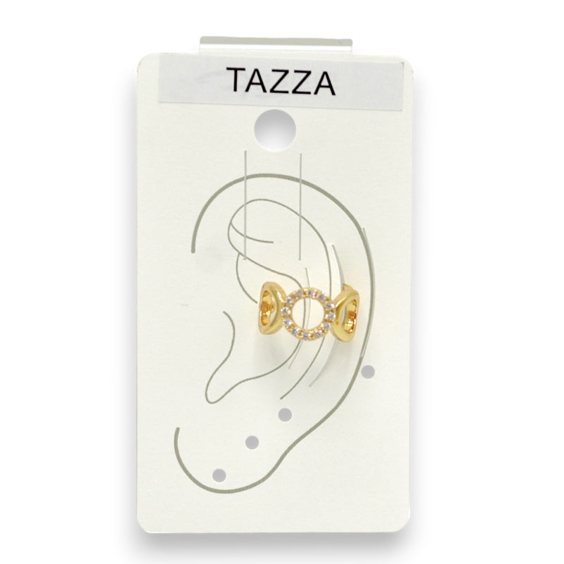 Gold and Rhinestone Cuff Ear Clip – 0.8" One piece (No Piercing Required)