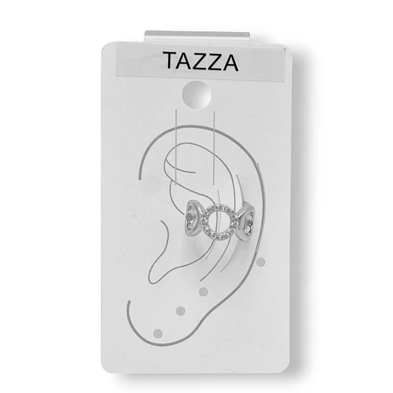 Silver Cuff Ear Clip – 0.8" one piece (No Piercing Required)