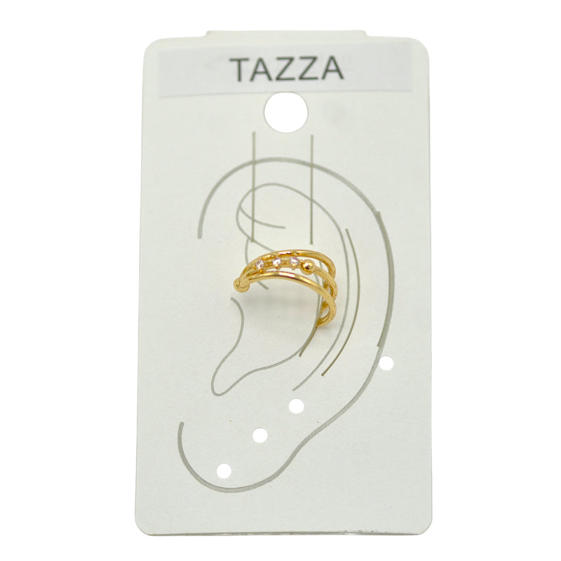 Gold Sparkling Cuff Ear Clip – 0.5" Inch No Piercing Required Fashion Earring