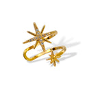 Gold Sparkling Starburst Ear Cuff 0.5"