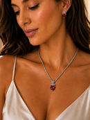 Siam Heart Pendant Necklace – 18" + 3" Extender