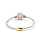 TWO TONE LIGHT ROSE CRYSTAL CLASSIC CABLE BRACELET # # 42269BR-TT-LT.RO  ( FE24)