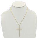 GOLD CRYSTAL CROSS PENDANT CHAIN NECKLACE