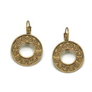 GOLD OXIDIZE CIRCLE EURO EARRINGS