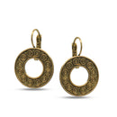 GOLD OXIDIZE CIRCLE EURO EARRINGS