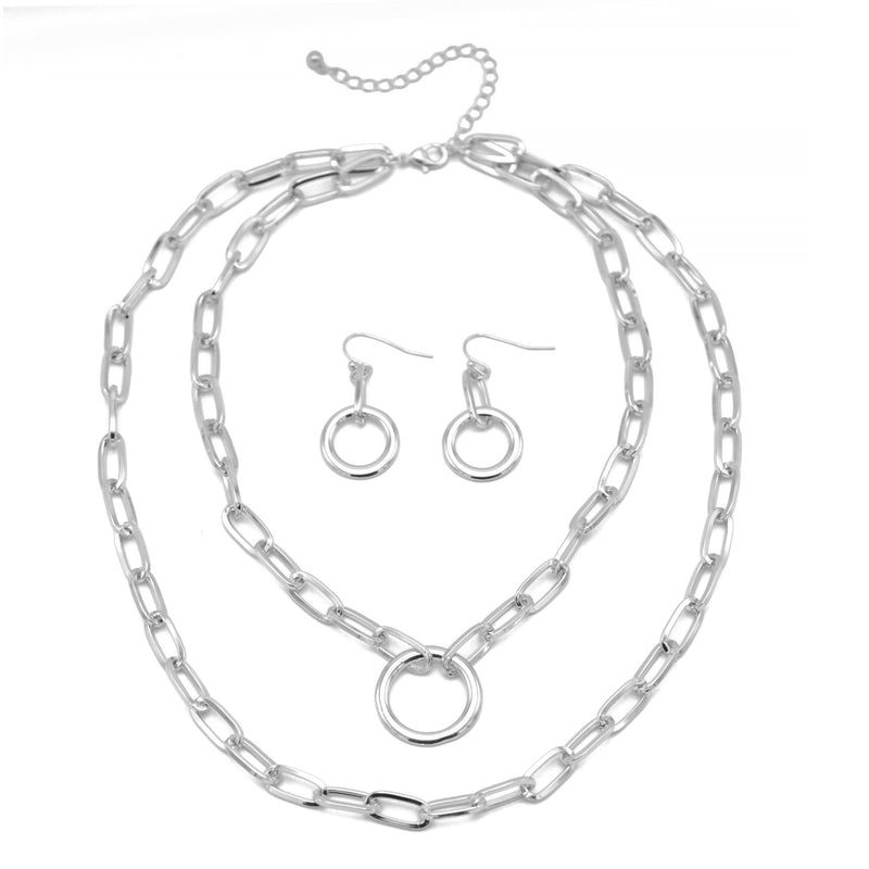 Silver Chocker Locket Pendant double Layered Party-Wear Fashion Jewellery For Women