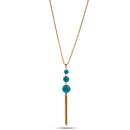 GOLD TURQUOISE LONG TASSEL NECKLACE