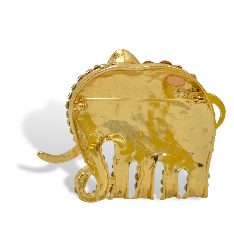 Crystal gold elephant Pin(brooch)