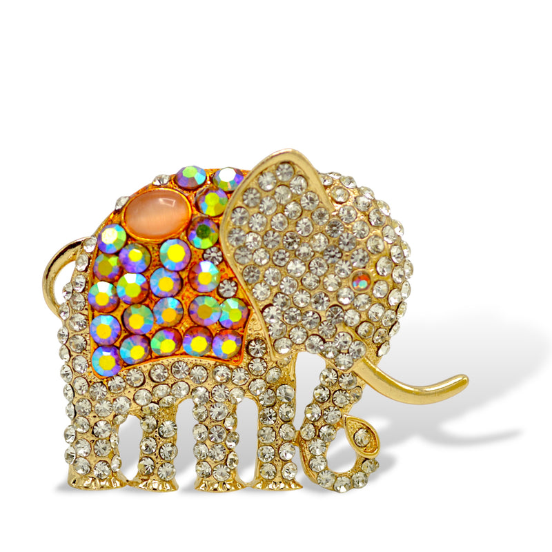 Crystal gold elephant Pin(brooch)