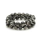 black Brown bone  beads memory wire set of 2stretch bracelet