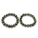 black Brown bone  beads memory wire set of 2stretch bracelet