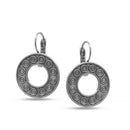 SILVER OXIDIZE CIRCLE EURO EARRINGS