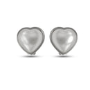 Rhodium off white heart pearl clip-on earring