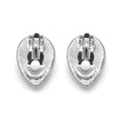 Rhodium off white pearl teardrop clip-on earrings