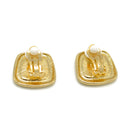 Gold and Mother of pearl clip earrings