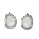 Rhodium mother of pearl crystal earrings