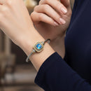 Two Tone Sapphire Crystal Classic Cable Bracelet