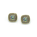 Two Tone Abalone Square Earrings Set