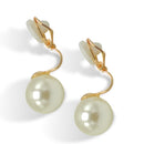 Timeless Cream Pearl & Gold Clip-On Earrings 0.8"