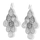 Rhodium-Tone Filigree Chandelier Earrings – 2.25"