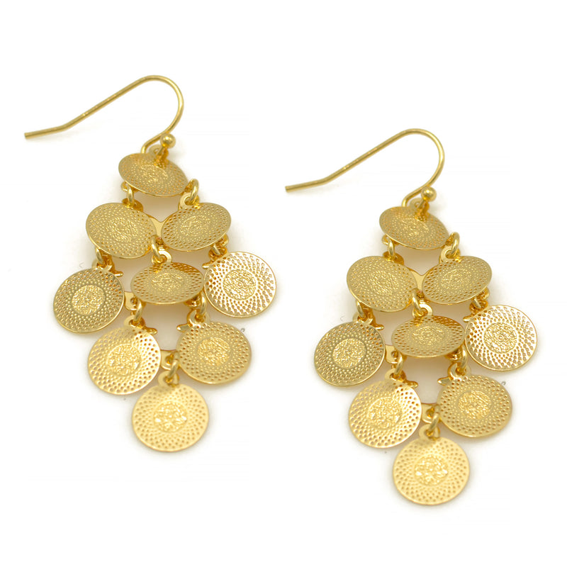 Gold Multi Circle Chandelier Earring