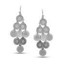 Rhodium Multi Circle Chandelier Earring