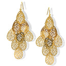 Gold-Tone Filigree Chandelier Earrings – 2.25" Long