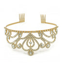 Gold Crystal head piece for Bridal crown topper hair peace