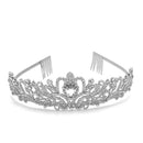 Silver Crystal head piece for Bridal crown topper hair peace