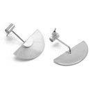 Silver Semi Circle Drop Earrings