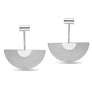 Silver Semi Circle Drop Earrings