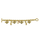Gold Crystal Bee sea Horse and flower charm Bracelet