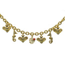 Gold Crystal Bee sea Horse and flower charm Bracelet