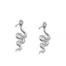 Rhodium Snake Stud Earrings
