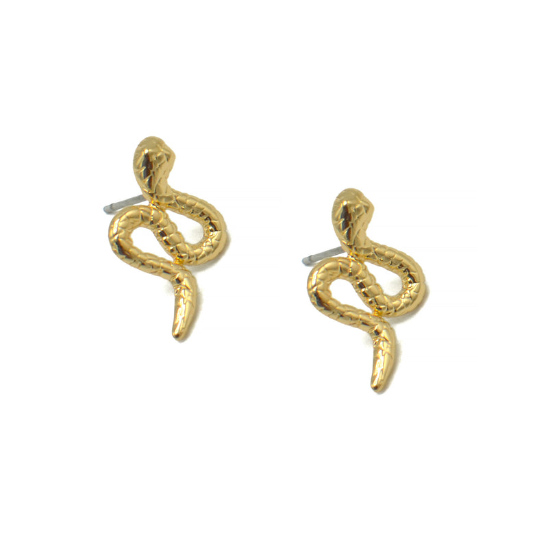 Gold small Snake Stud Earrings