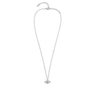 Rhodium crystal evil eye turquoise stone pendant necklace