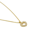 Gold open heart Crystal Pendant Necklace