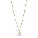 Gold open heart Crystal Pendant Necklace