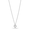 Rhodium open heart Crystal Pendant Necklace