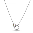 Gold Double circle crystal link necklace