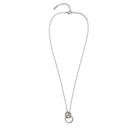 Gold Double circle crystal link necklace