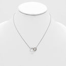 Gold Double circle crystal link necklace